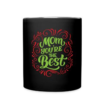 Mom Mom Mother's Day - Mother's Day Design - Full Colour Mug - black - Front