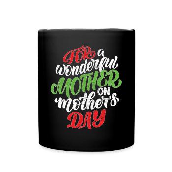 Mom Mom Mom Mother's Day - Mother's Day Design - Full Colour Mug - black - Front