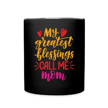 Mom Mom Mother's Day - Mother's Day Design - Full Colour Mug - black - Front