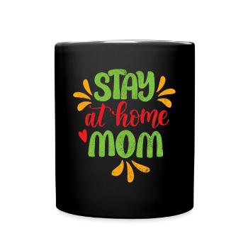 Mom Mom Mom Mother's Day - Mother's Day Design - Full Colour Mug - black - Front
