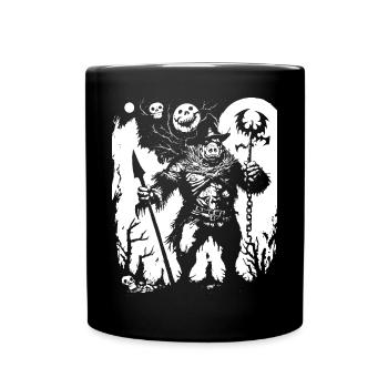 Dark Art Occult Horror Skeleton Thrash Metal Grin - Full Colour Mug - black - Front