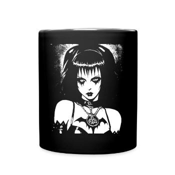 Dunkle Kunst Okkulte Gothic Batcave Mädchen Post Punk Fledermaus - Tasse einfarbig - Schwarz - Vorne