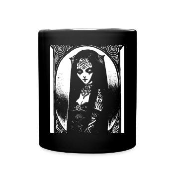 Dark Art Occult Gothic Batcave Girl Post Punk Bat - Full Colour Mug - black - Front