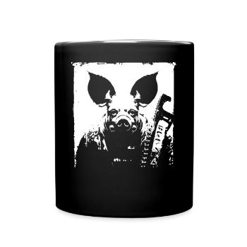 Dunkle Kunst Okkulter Horror Schwein Gas Maske Grindcore Thr - Tasse einfarbig - Schwarz - Vorne