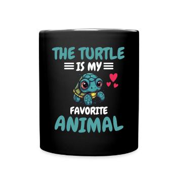 Favorite Animal Ocean Animal Gift Turtle - Full Colour Mug - black - Front