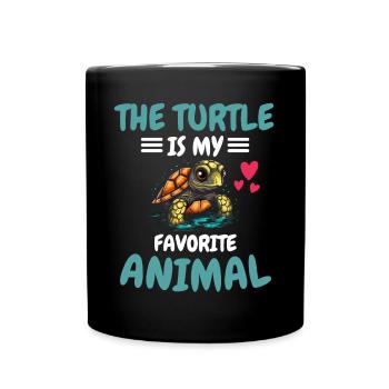 Animal animal préféré Animal Animal Cadeau Tortue - Mug uni - noir - Devant
