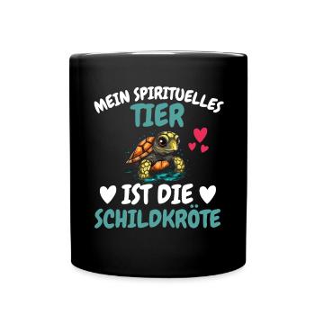 Zootier Mein spirituelles Tier ist die Schildkröte - Tasse einfarbig - Schwarz - Vorne