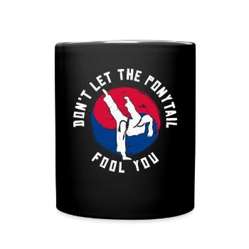 TKD Korean Martial Arts Tae Kwon - Tasse einfarbig - Schwarz - Vorne