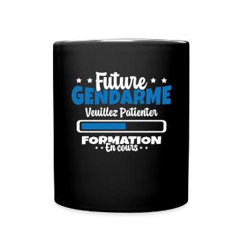 Future Gendarme Formation en Cours Humour - Mug uni - noir - Devant