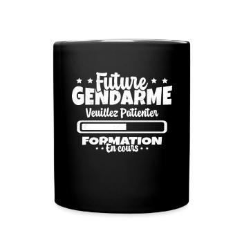 Future Gendarme Formation en Cours Humour - Mug uni - noir - Devant