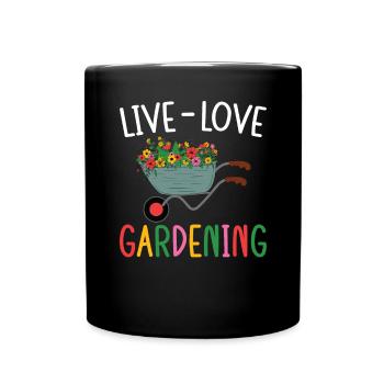 love Gardening - Tasse einfarbig - Schwarz - Vorne