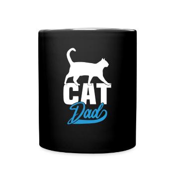 Cat Dad - Tasse einfarbig - Schwarz - Vorne