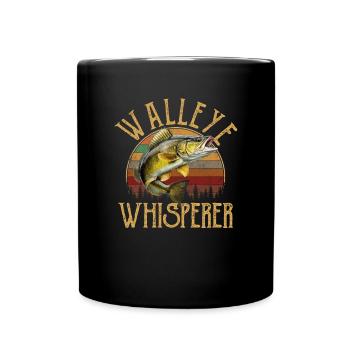 walleye whisperer, fishing - Full Colour Mug - black - Front