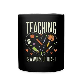 L’enseignement est une œuvre de cœur - Mug uni - noir - Devant