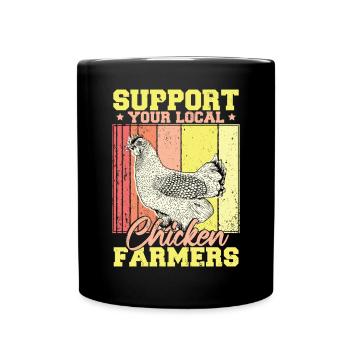 Soutenez vos producteurs de poulet locaux - Mug uni - noir - Devant