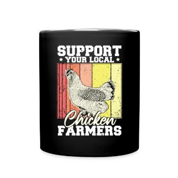 Soutenez votre agriculteur local - Mug uni - noir - Devant