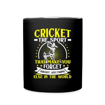 Cricket lässt dich alles andere vergesse - Tasse einfarbig - Schwarz - Vorne