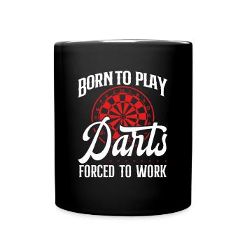 Né pour jouer aux fléchettes - Mug uni - noir - Devant