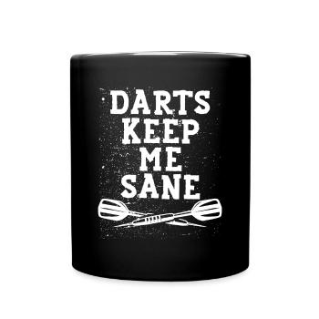 Jouer aux fléchettes me garde en bonne santé - Mug uni - noir - Devant