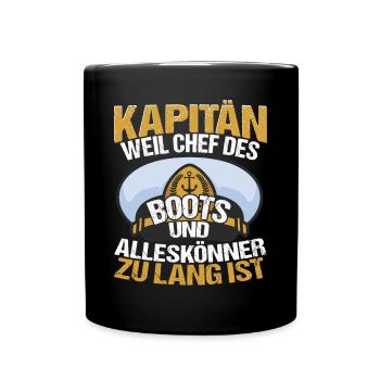 Kapitän Bootsfahrer Bootsbesitzer - Tasse einfarbig - Schwarz - Vorne
