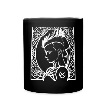Fantasy Post Punk Keltische Stammeskunst Batcave Girl - Tasse einfarbig - Schwarz - Vorne