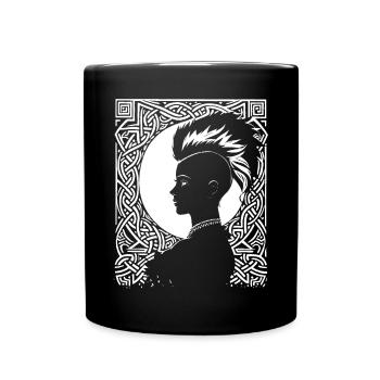 Fantasy Post Punk Keltische Stammeskunst Batcave Girl - Tasse einfarbig - Schwarz - Vorne