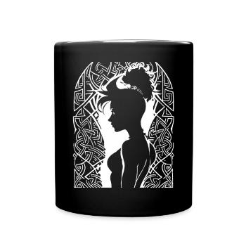 Fantasy Post Punk Keltische Stammeskunst Batcave Girl - Tasse einfarbig - Schwarz - Vorne