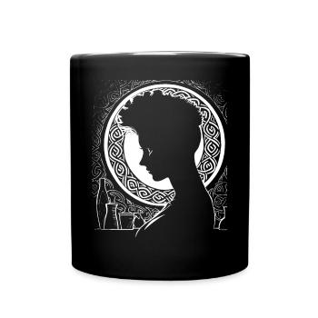 Fantasy Post Punk Keltische Stammeskunst Batcave Girl - Tasse einfarbig - Schwarz - Vorne