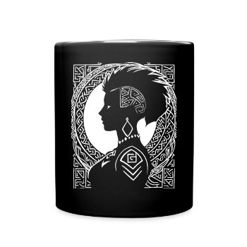 Fantasy Post Punk Celtic Tribal Art Batcave Girl - Mug uni - noir - Devant