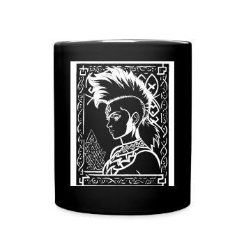Fantasy Post Punk Keltische Stammeskunst Batcave Girl - Tasse einfarbig - Schwarz - Vorne