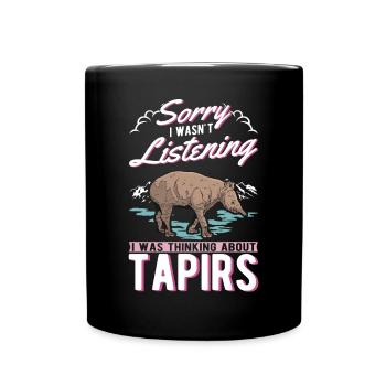 Tapir Geschenk Flachlandtapir Tapirdae Tapir - Tasse einfarbig - Schwarz - Vorne