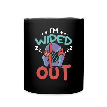I'm wiped out Sleeping Sloth - Full Colour Mug - black - Front