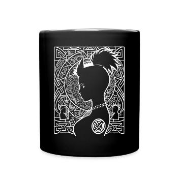 Fantasy Post Punk Celtic Tribal Art Batcave Girl - Full Colour Mug - black - Front