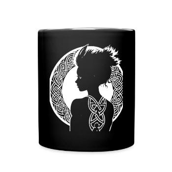 Fantasy Post Punk Keltische Stammeskunst Batcave Girl - Tasse einfarbig - Schwarz - Vorne