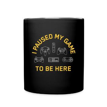 I Paused My Game To Be Here Mens Boys Funny Gamerg - Full Colour Mug - black - Front