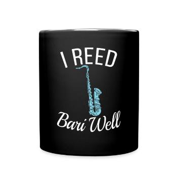Drôle Reed Bari Well Baryton Sax Saxophone Musici - Mug uni - noir - Devant