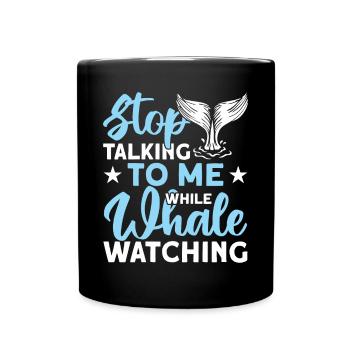 Whale Watching Whale Watching Orca Blue Whale - Full Colour Mug - black - Front