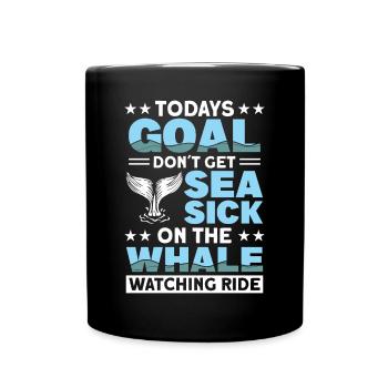 Whale Watching Whale Watching Orca Blue Whale - Full Colour Mug - black - Front