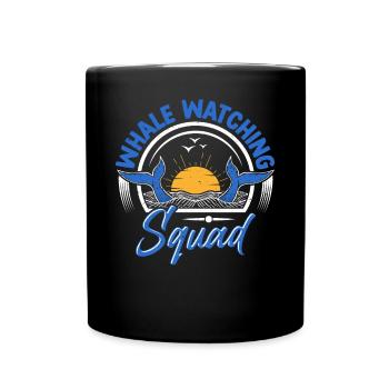 Whale Watching Whale Watching Orca Blue Whale - Full Colour Mug - black - Front