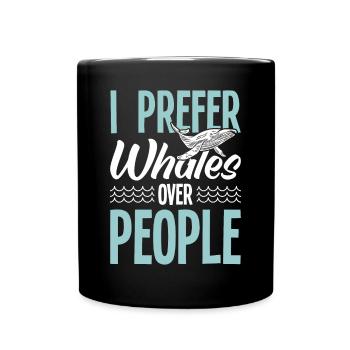 Whale Watching Whale Watching Orca Blue Whale - Full Colour Mug - black - Front