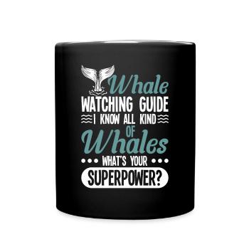 Whale Watching Whale Watching Orca Blue Whale - Full Colour Mug - black - Front