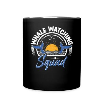 Whale Watching Whale Watching Orca Blue Whale - Full Colour Mug - black - Front