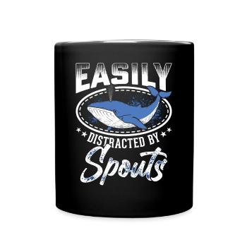 Whale Watching Whale Watching Orca Blue Whale - Full Colour Mug - black - Front