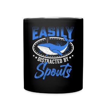 Whale Watching Whale Watching Orca Blue Whale - Full Colour Mug - black - Front
