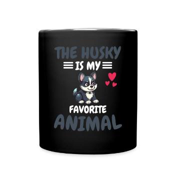 Favorite Animal Dogs Pet Gift Husky - Full Colour Mug - black - Front