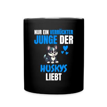 Husky Hundehalter Hunde Jungs Geschenk Husky - Tasse einfarbig - Schwarz - Vorne