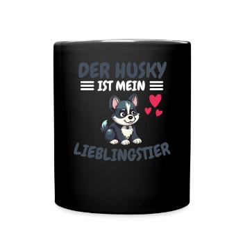 Lieblingstier Hundeliebhaber Hund Geschenk Husky - Tasse einfarbig - Schwarz - Vorne