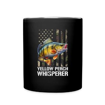 Yellow Perch american flag, Yellow Perch - Tasse einfarbig - Schwarz - Vorne