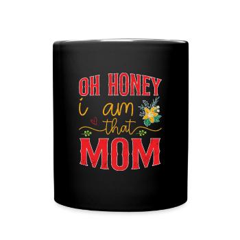 Mom Mom Mother's Day - Mother's Day Design - Full Colour Mug - black - Front