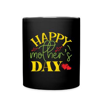 Mom Mom Mother's Day - Mother's Day Design - Full Colour Mug - black - Front